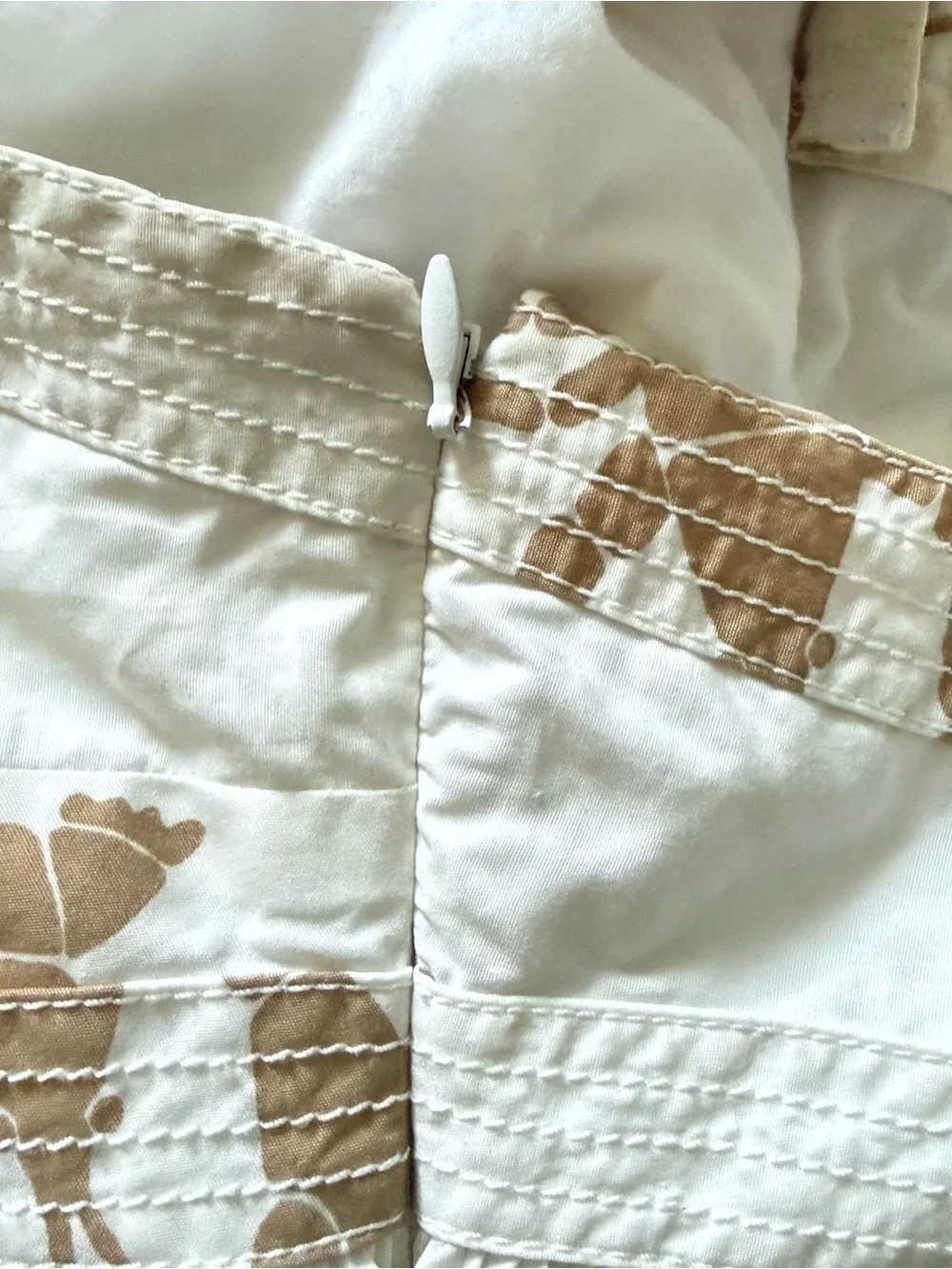 J. Crew White Midi dress with tan Lobster Print